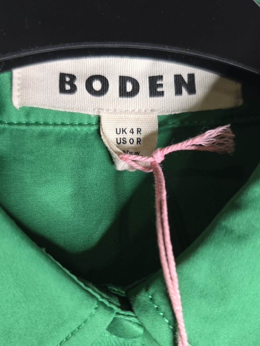 Boden Maxi Pleated Bow Dress Green Navy Sz US 0 NWT - Picture 4 of 5